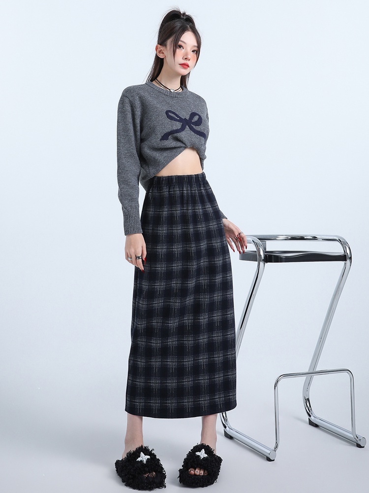 Casual split skirt autumn and winter long dress for women