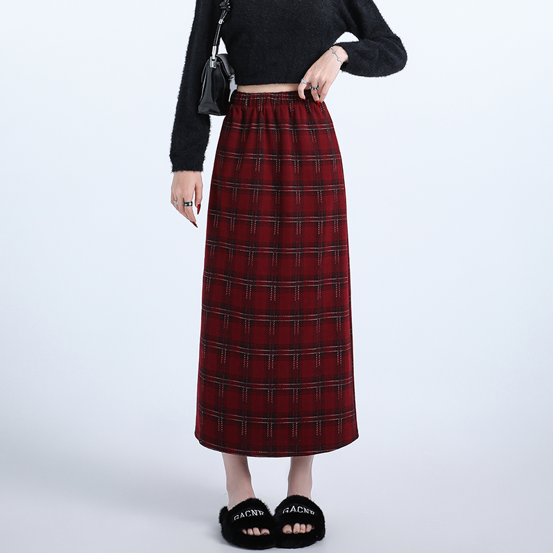 Casual split skirt autumn and winter long dress for women