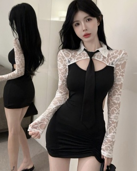 Spicegirl fashion long sleeve collar dress for women