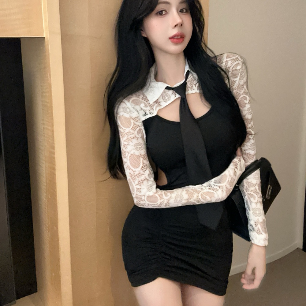 Spicegirl fashion long sleeve collar dress for women