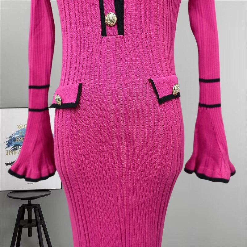 Autumn and winter ladies spicegirl lapel temperament dress