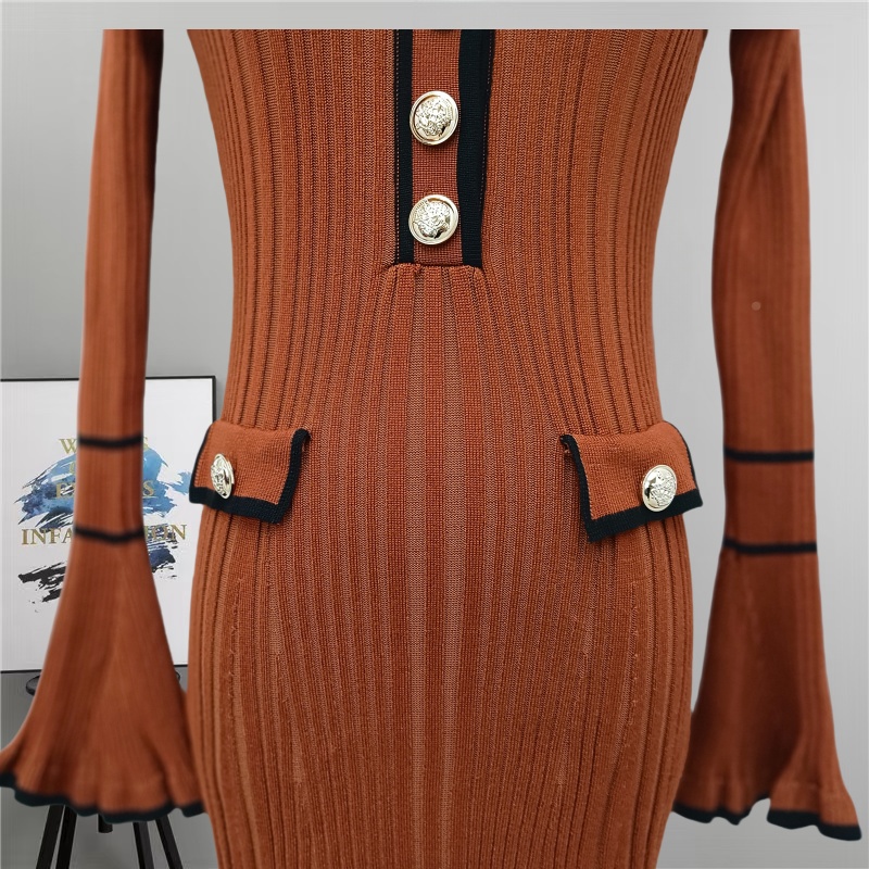 Autumn and winter ladies spicegirl lapel temperament dress