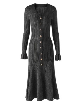 Slim ladies dress temperament autumn and winter long dress