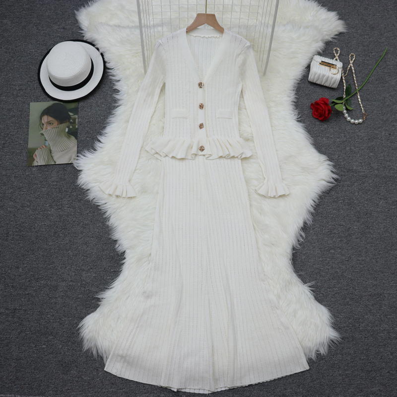 European style knitted temperament dress