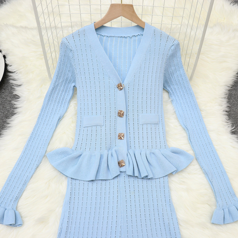 European style knitted temperament dress