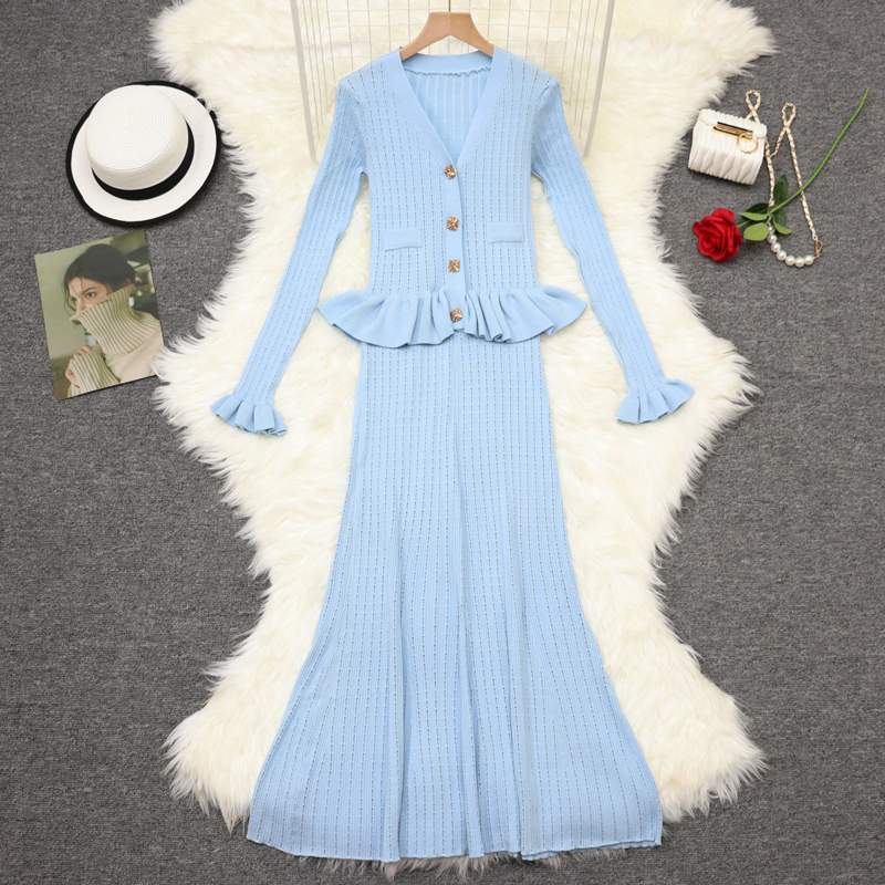 European style knitted temperament dress