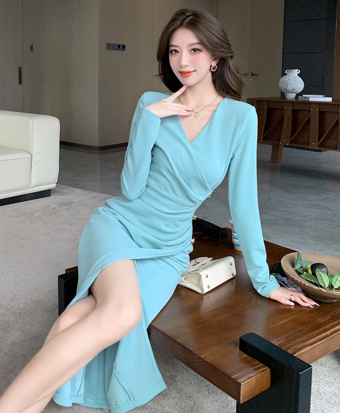 Autumn split long dress temperament fashion dress