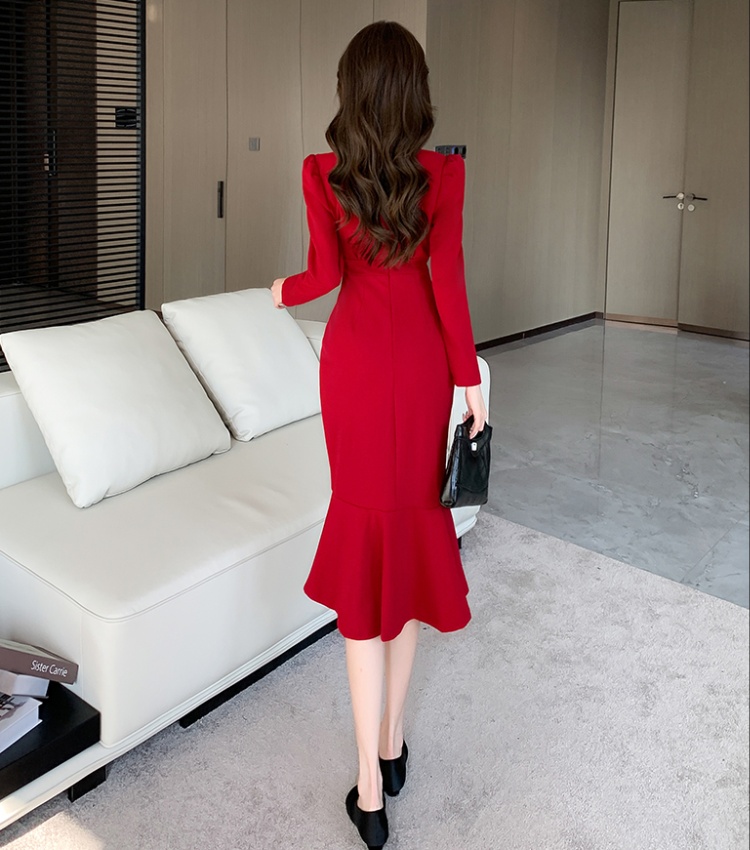 Package hip autumn long dress light luxury fashion dress