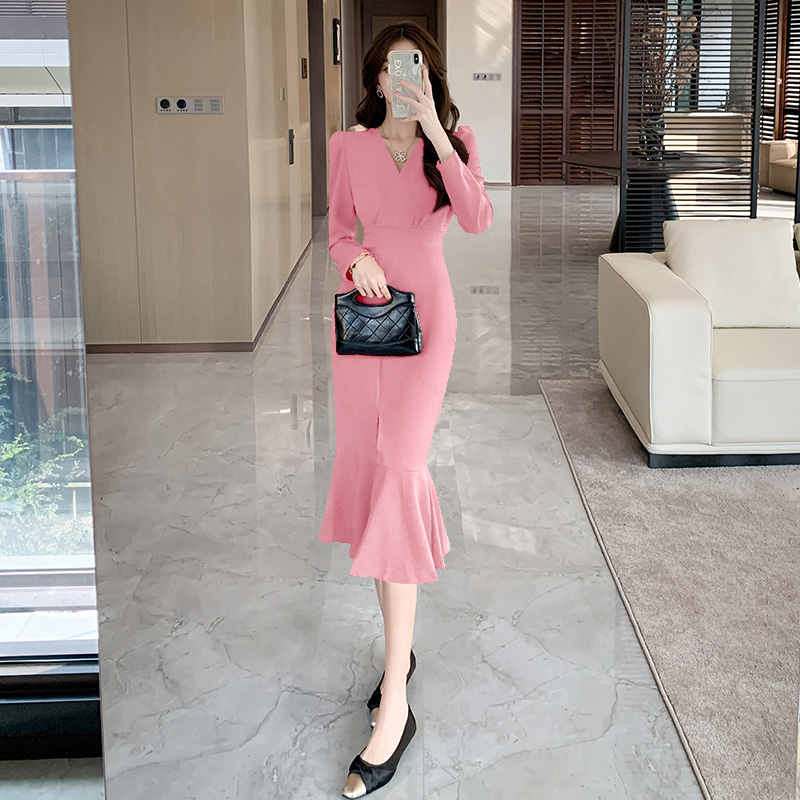 Package hip autumn long dress light luxury fashion dress