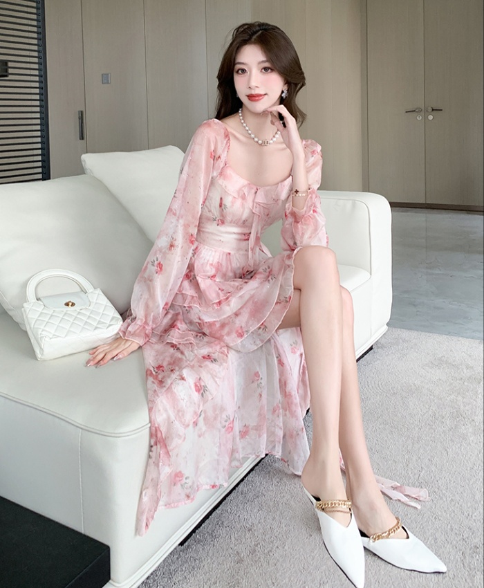 Fashion Western style dress autumn temperament long dress