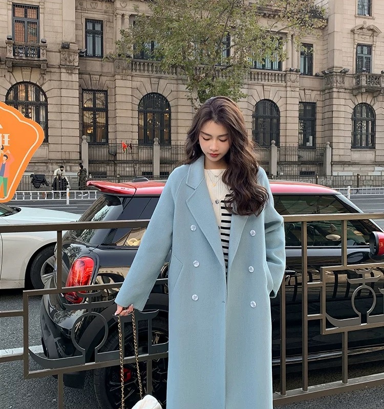 Autumn and winter commuting frenum woolen coat for women