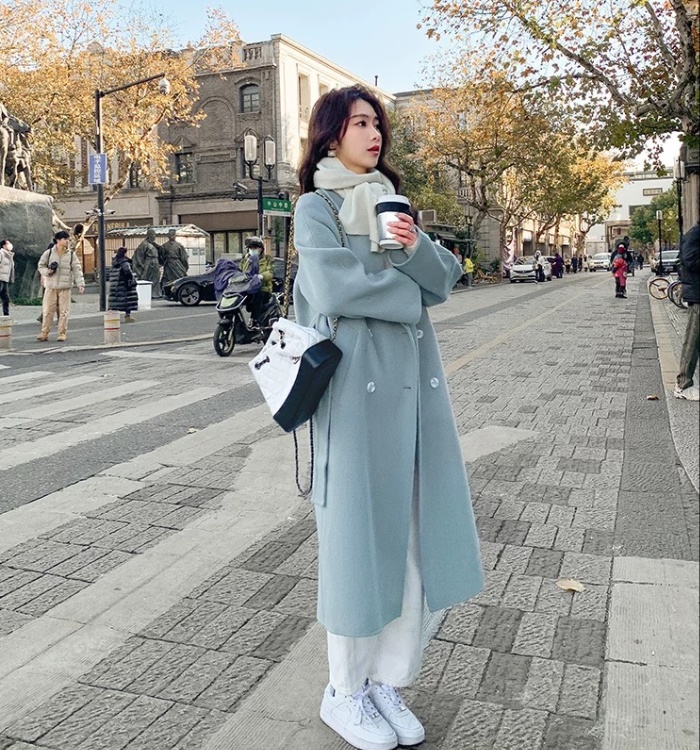 Autumn and winter commuting frenum woolen coat for women