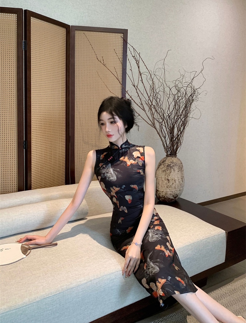 Retro light cheongsam spring and summer maiden dress