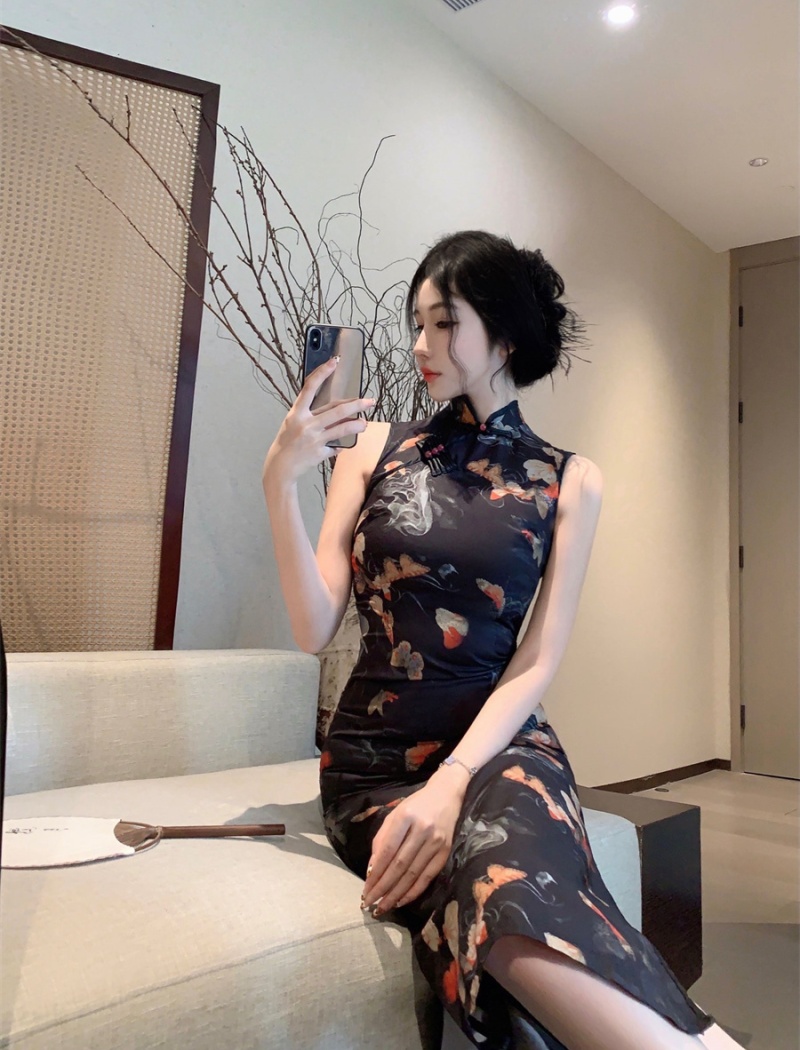 Retro light cheongsam spring and summer maiden dress