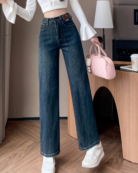 Straight high waist jeans retro pants for women