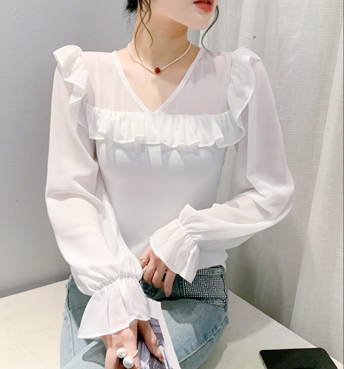 Lantern sleeve doll collar small shirt all-match tops