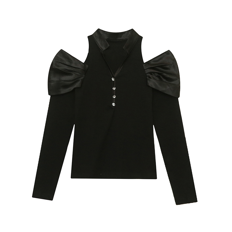 Unique strapless tops autumn bottoming shirt for women