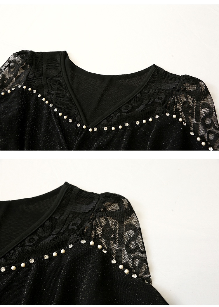 Splice fashion tops rhinestone bottoming shirt for women