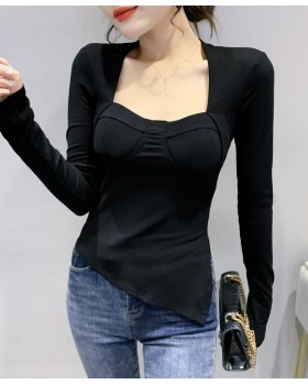 Western style slim tops long sleeve T-shirt for women