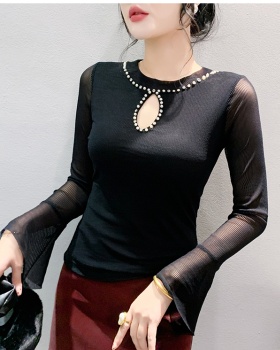 Lantern sleeve diamond unique trumpet sleeves tops for women