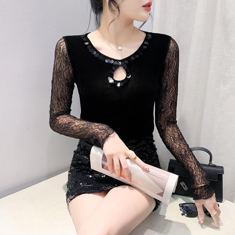 Slim round neck T-shirt fashion small shirt for women