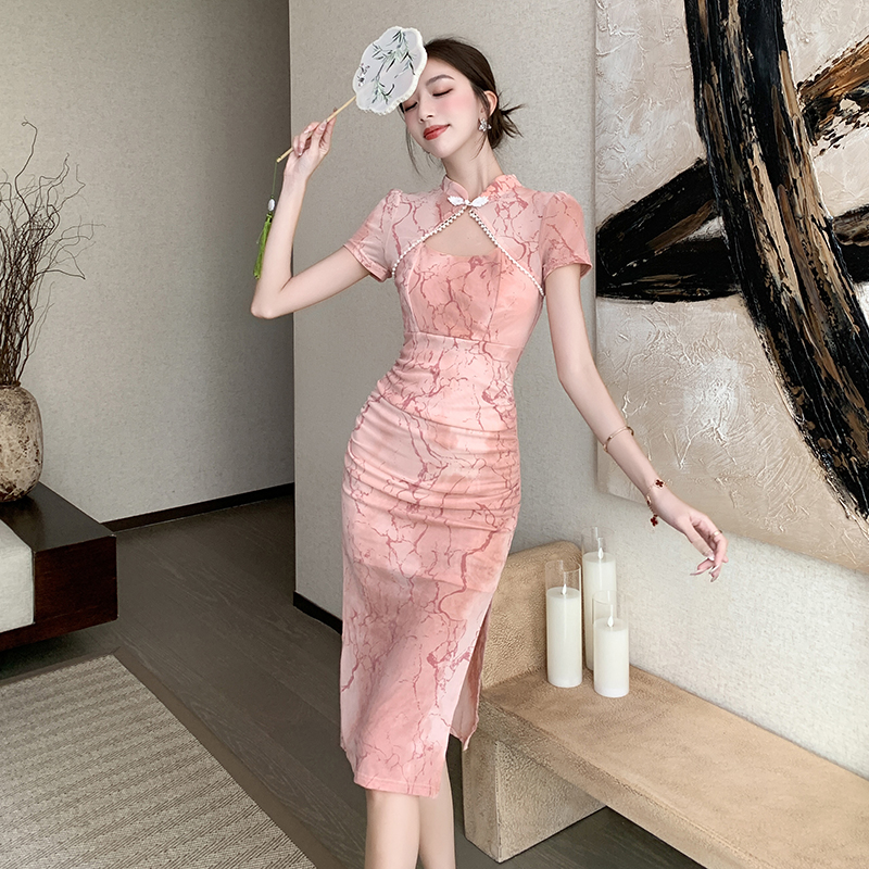 Overalls sexy cheongsam retro Chinese style dress for women