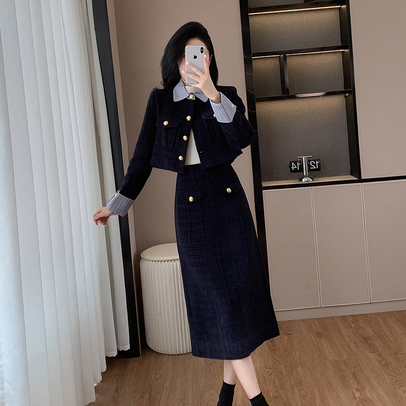 A-line skirt chanelstyle jacket 2pcs set