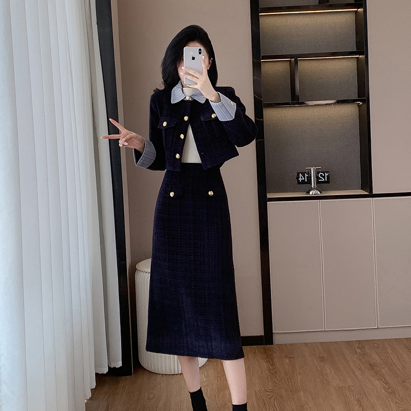 A-line skirt chanelstyle jacket 2pcs set