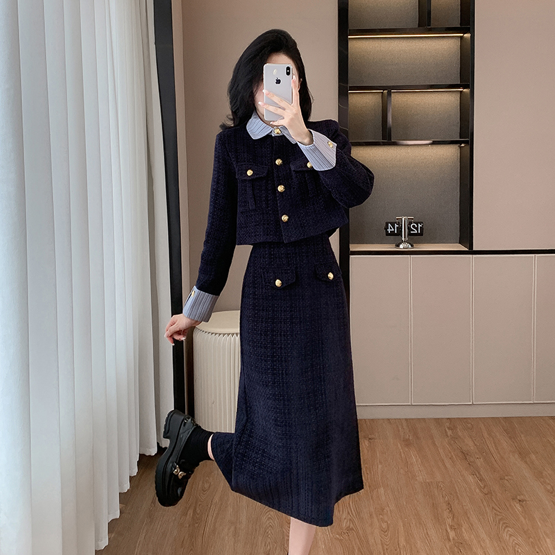 A-line skirt chanelstyle jacket 2pcs set