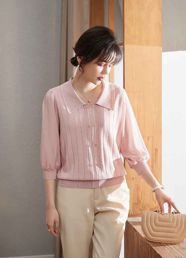 Middle-aged small shirt autumn and winter tops for women