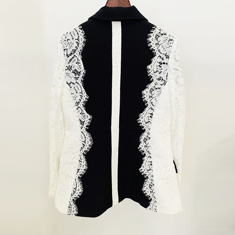 Slim European style lace business suit fashion splice coat