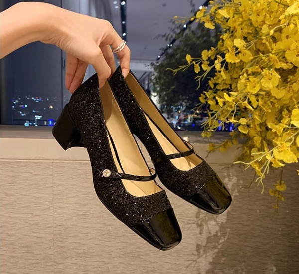 Mixed colors shoes glitter high-heeled shoes for women