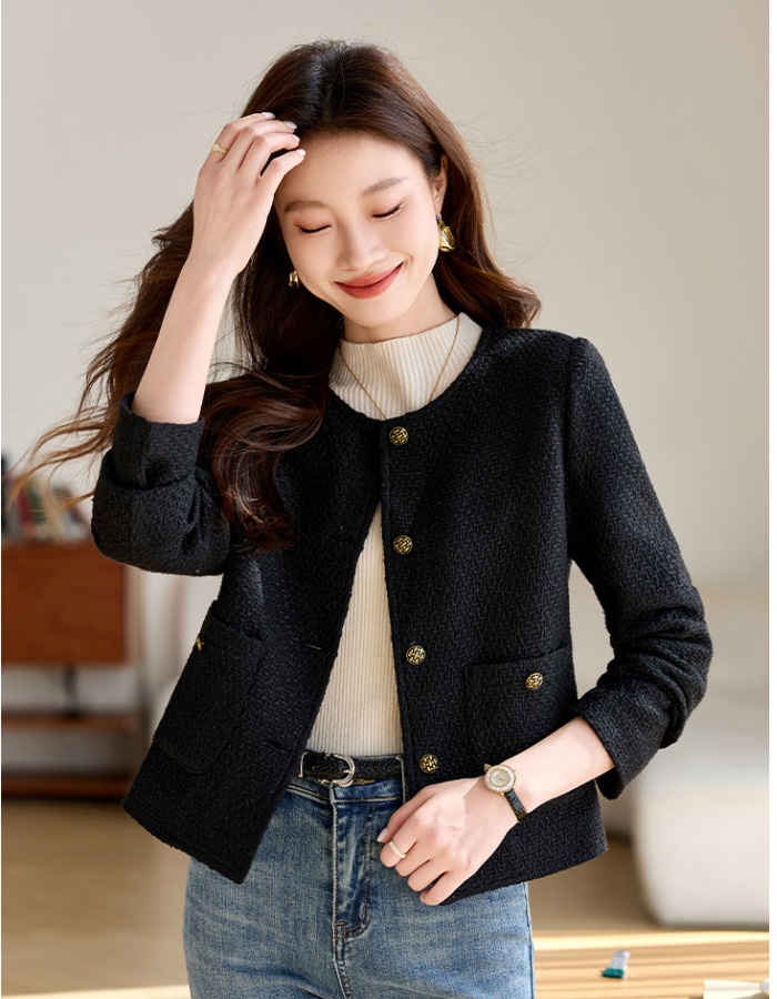 Black jacket coarse flower business suit for women