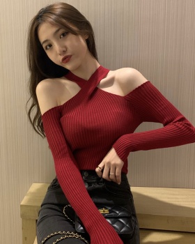 Hollow tops knitted bottoming shirt