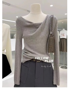 Long sleeve autumn pure T-shirt tender Korean style tops