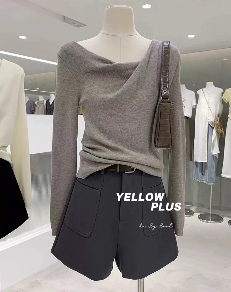 Long sleeve autumn pure T-shirt tender Korean style tops