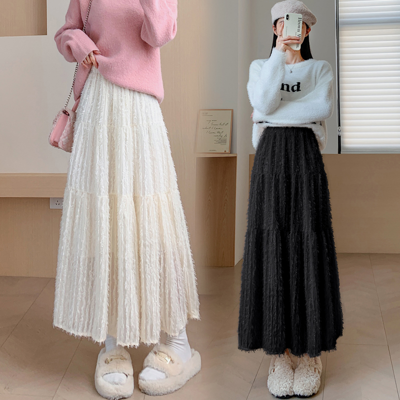 High waist A-line skirt loose long skirt for women