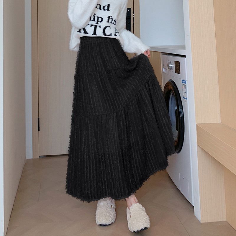 High waist A-line skirt loose long skirt for women