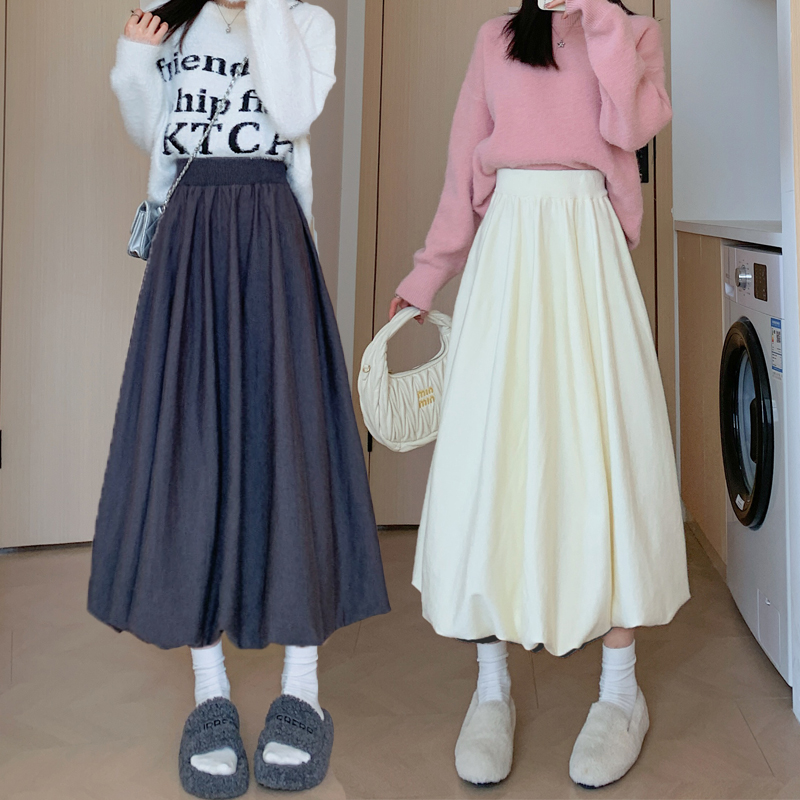 Korean style puff skirt autumn and winter skirt for women