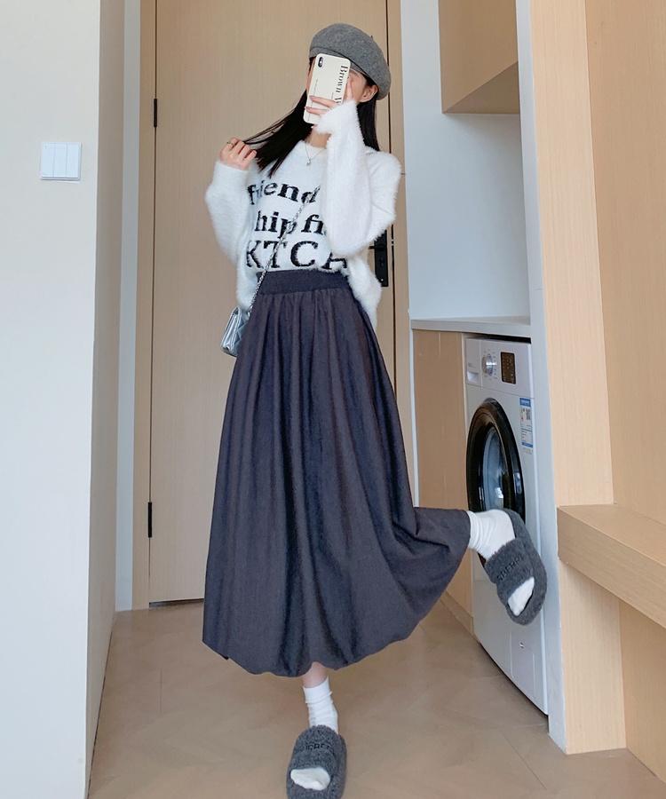 Korean style puff skirt autumn and winter skirt for women