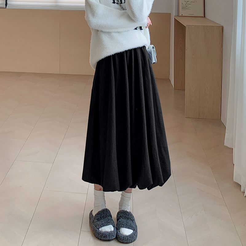 Korean style puff skirt autumn and winter skirt for women