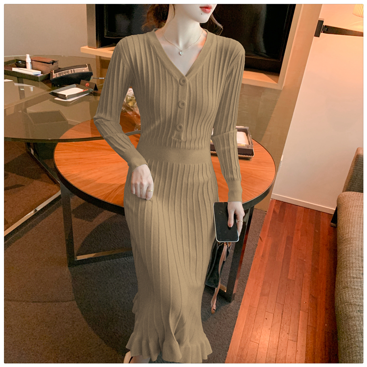 Bottoming retro sweater dress France style dress for women