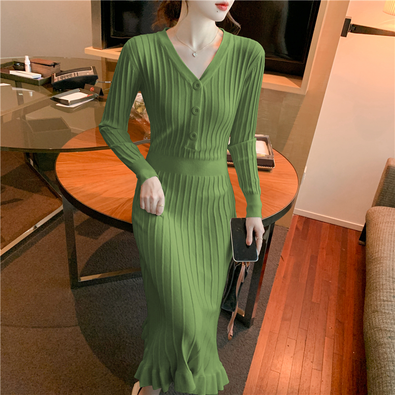 Bottoming retro sweater dress France style dress for women