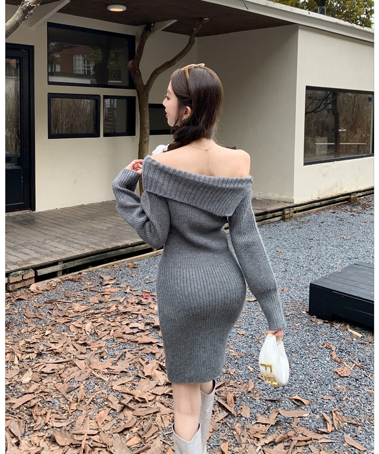 Package hip sexy dress temperament knitted sweater dress