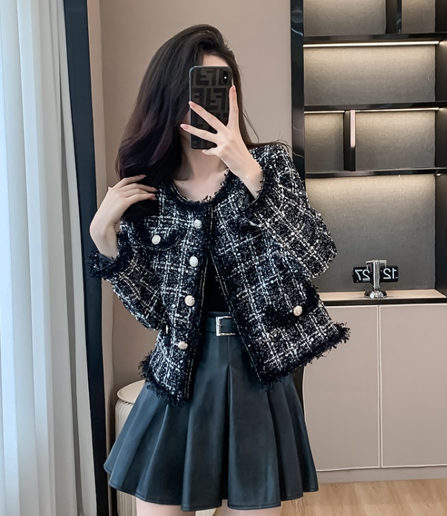 Ladies chanelstyle tops winter woolen coat for women