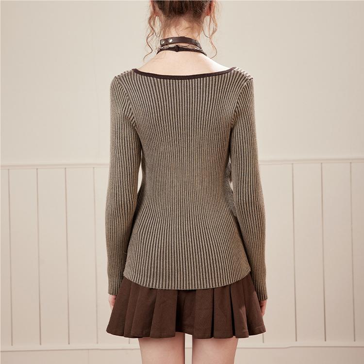 Slim tops long sleeve sweater for women