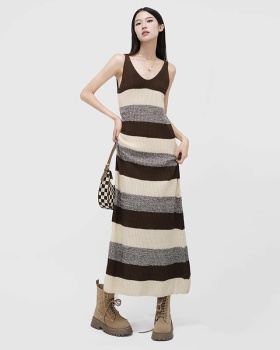 Bottoming autumn long dress mixed colors sling vest for women