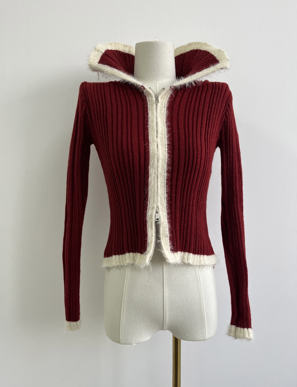 Spicegirl retro sweater zip mixed colors cardigan