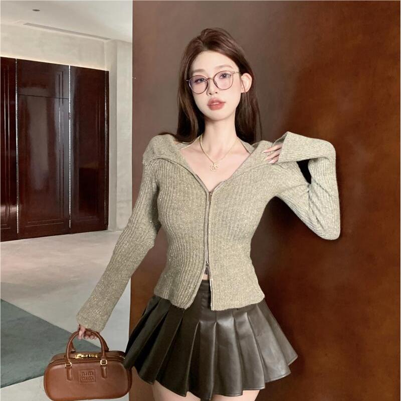 Long sleeve glitter autumn slim sweater