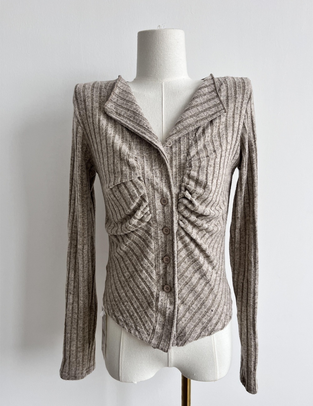 Slim long sleeve lapel tops temperament enticement cardigan